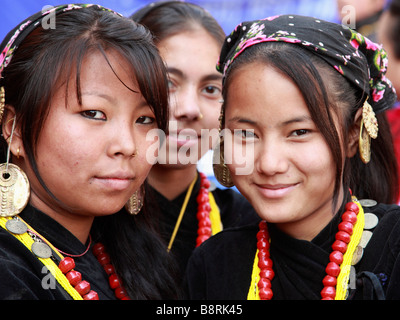 Il Nepal valle di Kathmandu Bodhnath tamang nuovo anno celebrazione Foto Stock