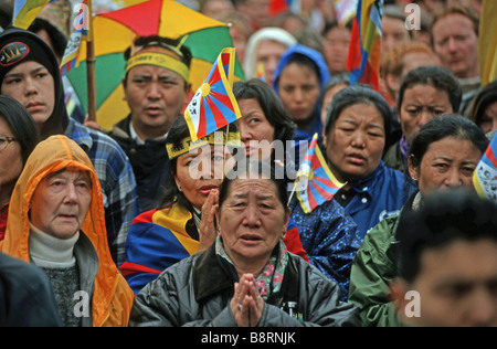 'Free Tibet " dimostrazione, Francia, Parigi Foto Stock