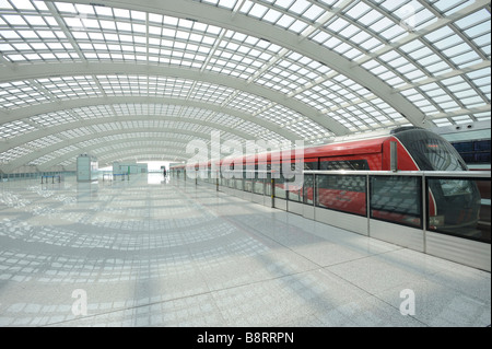 Airport Express Train Station in corrispondenza del terminale 3'Aeroporto Internazionale Capital di Pechino. 07-Mar-2009 Foto Stock