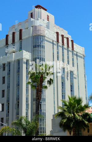 Art Deco presso la Sunset Tower lungo Sunset Boulevard, West Hollywood CA Foto Stock