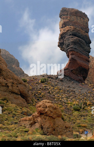 Paesaggio di Vulcano presso il famoso parco nazionale Las Canadas sull'isola di Tenerife, Isole Canarie, Tenerife, Parco Nazionale del Teide Foto Stock