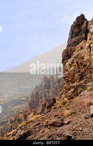 Paesaggio di Vulcano presso il famoso parco nazionale Las Canadas sull'isola di Tenerife, Isole Canarie, Tenerife, Parco Nazionale del Teide Foto Stock