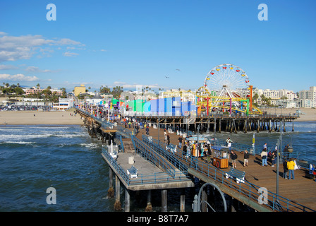 Santa Monica Pier, Santa Monica, Los Angeles, California, Stati Uniti d'America Foto Stock