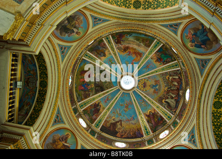 Incredibile scena biblica affresco sul soffitto a cupola del monastero carmelitano di Stella Maris Foto Stock