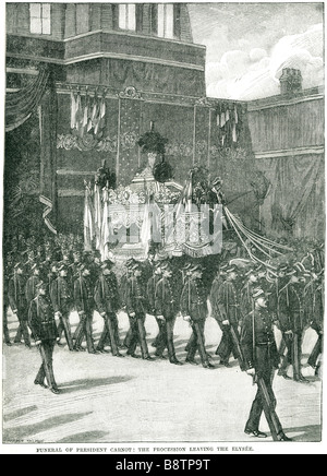 Funerale Presidente Marie Carnot 1894 statista francese Repubblica assassinio Foto Stock