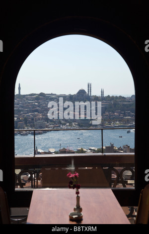 Vista dalla Torre di Galata a Istanbul nel centro storico di Istanbul in Turchia Foto Stock