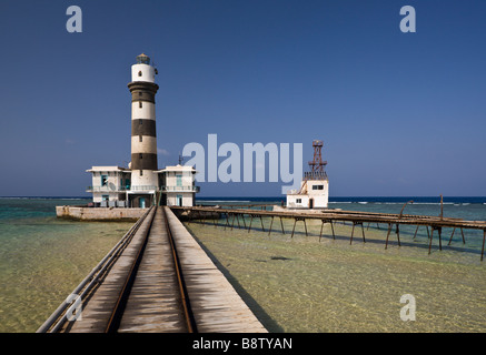 Faro Daedalus Reef Red sea Egypt Foto Stock