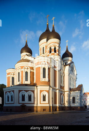Tallinn, Estonia, l'Europa. Chiesa russo-ortodossa cattedrale di Alexander Nevsky in Toompea Foto Stock
