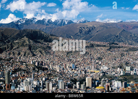 Vista aerea di La Paz (4000 metri) Foto Stock
