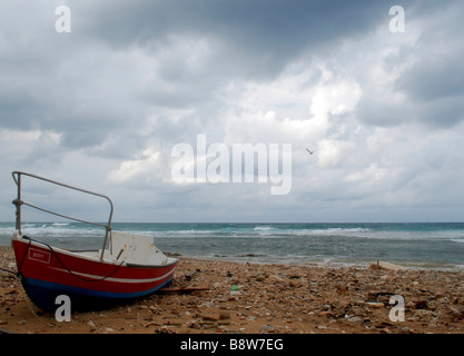 Israele Jaffa un giorno di tempesta in spiaggia Foto Stock