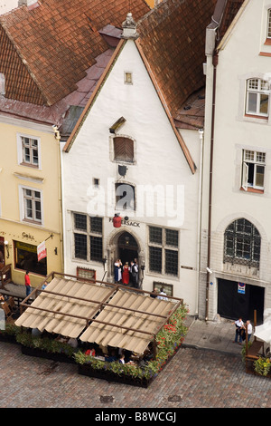 TALLINN ESTONIA ristorante Peppersack architettura medievale. Vista aerea Foto Stock