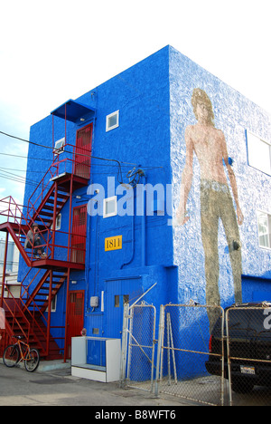 'Jim Morrison' Cronk Rip carta murale, Speedway & xviii strade, Venice Beach, Los Angeles, California, Stati Uniti d'America Foto Stock