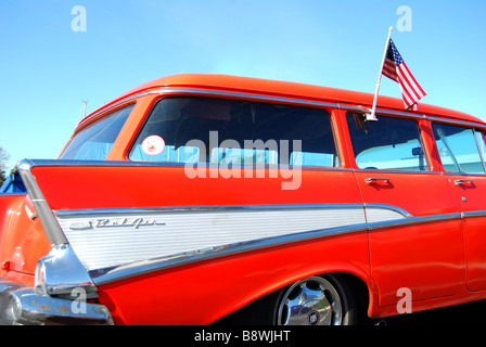 Wing of Chevrolet Bel Air Classic anni '60, Marina del Rey, Los Angeles, California, Stati Uniti d'America Foto Stock