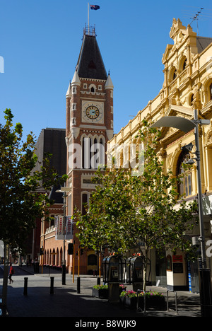 Town Hall in Hay Street Perth Western Australia Foto Stock