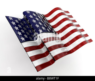 3D render di un vetro in stile bandiera americana Foto Stock