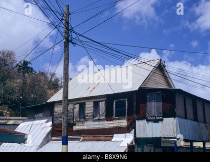 La parte esterna di un pub in Micoud street Castries St Lucia Isola Windward Islands Foto Stock