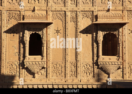 India Rajasthan deserto di Thar Bada Bagh royal cenotaphs Foto Stock