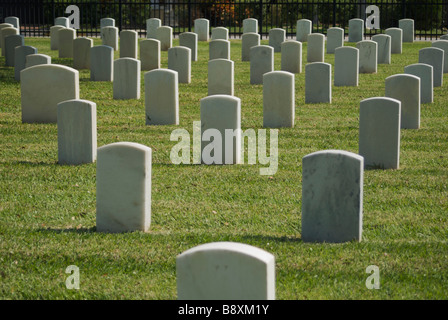 Pietre tombali in un cimitero militare, Sant Agostino Foto Stock