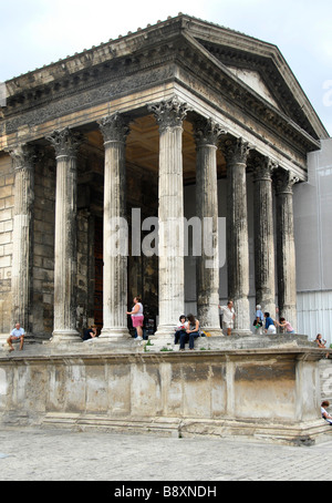 Maison Carree, Nimes, Francia, Europa Foto Stock