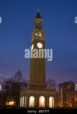 Torre Campanaria Università della Carolina del Nord Foto Stock