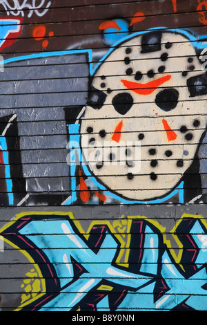 Graffiti cinque punti quartiere Queens New York Foto Stock