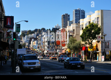 Il Broadway sulla North Beach, San Francisco CA Foto Stock