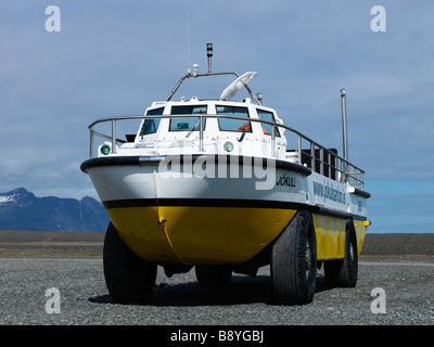 Artigianato anfibio Vatnajokull in Islanda. Foto Stock