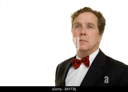 Uomo maturo che indossa un bow tie Foto Stock