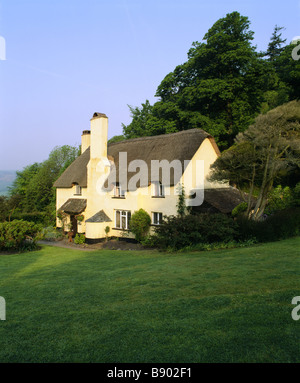 "Bow Cottage' a Selworthy verde sull'Holnicote Estate Somerset Foto Stock