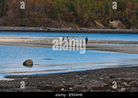 La gente camminare sulla spiaggia Foto Stock