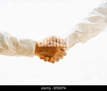 Due uomini stringono le mani. Foto Stock
