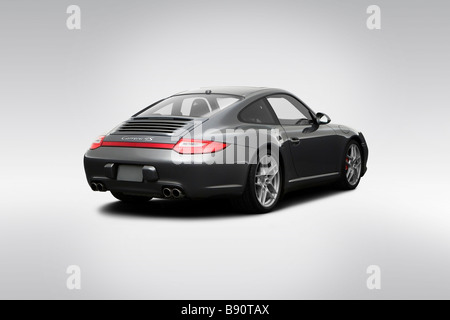 2009 Porsche 911 Carrera 4S in grigio - angolo posteriore vista Foto Stock