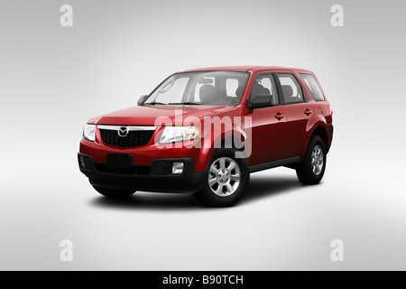 2009 Mazda Tribute i Sport in rosso - Vista anteriore angolare Foto Stock