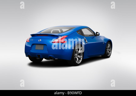 2009 Nissan 370Z SPORT 6MT in blu - angolo posteriore vista Foto Stock