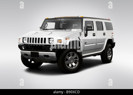 2009 Hummer H2 Edizione Limitata in argento - Vista anteriore angolare Foto Stock