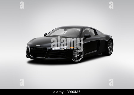 2009 Audi R8 in nero - Vista anteriore angolare Foto Stock