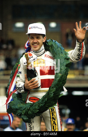 Mondo Speedway Championship runner fino Erik Gundersen in Amsterdam Olanda 6 9 1987 Foto Stock