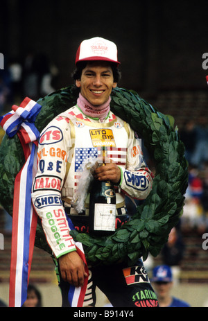 Sam Ermolenko nel mondo Speedway Championships in Amsterdam Olanda 6 9 1987 Foto Stock