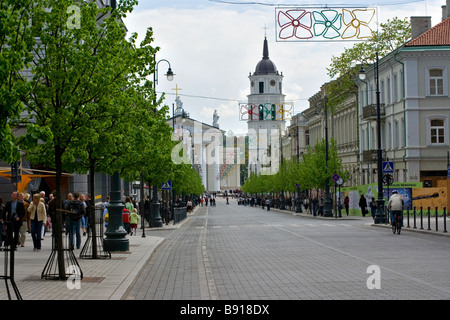 Gediminas Avenue a Vilnius Foto Stock