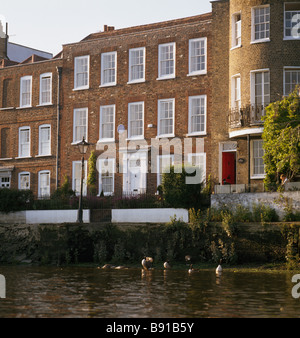 Zoffany's House, 65 Strand sul verde e sul fiume Tamigi a Chiswick, Londra. Foto Stock