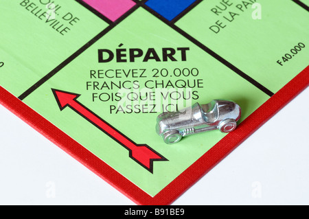 Monopolio francese board, passando per andare. Foto Stock