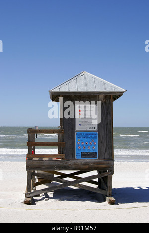 Bagnino capanna sulla spiaggia Clearwater, Florida USA Foto Stock