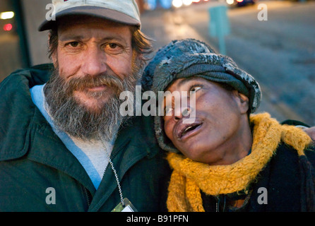 Walter e Angelo gente di strada Seattle Washington Foto Stock