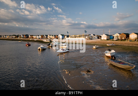 Vista sulla testa Hengistbury spit litorale, Dorset, England, Regno Unito Foto Stock