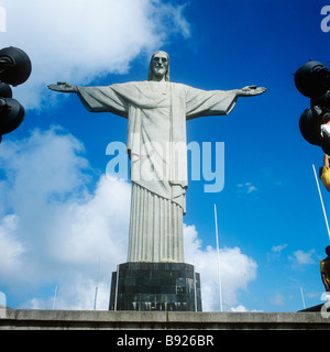 Rio de Janeiro, Brasile. La statua di Gesù Cristo (Portoghese: O Cristo Redentor) sul Corcovado Mt. Foto Stock