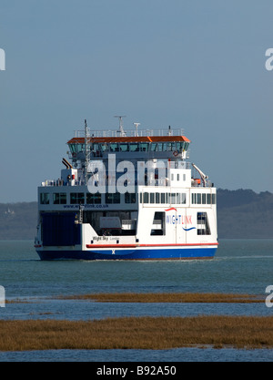 Wightlink è di nuovo traghetto "Wight cielo' arrivando a Lymington Regno Unito Foto Stock