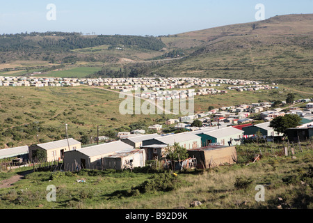 Post aparthied alloggi sociali costruito dal governo fuori Grahamstown Eastern Cape Province Sud Africa Foto Stock