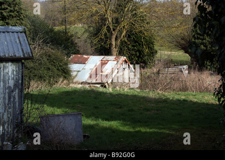 Una antica capanna di stagno Foto Stock