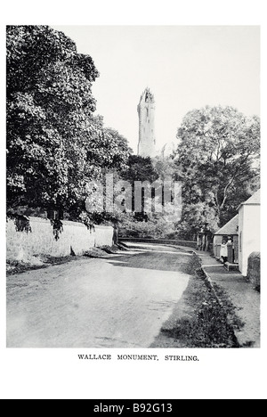 Wallace Monument stirling In 1997 una statua di Gibson come 'William Wallace' è stata posta al di fuori del Monumento Wallace vicino a Stirling, Foto Stock