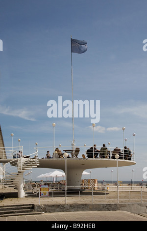 Balcone a fungo, Spiaggia di Pärnu, Estonia, Europa Foto Stock